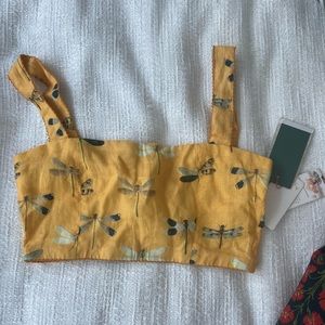 Agua by Agua Bendita Dragonfly Print Crop Top